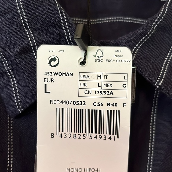 MANGO | WOMEN'S STRIPED ROMPER IN NAVY - Picture 4 of 8